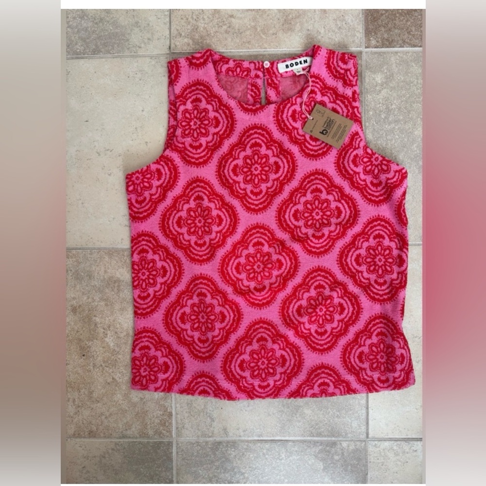 Boden Vibrant Red and Pink Tank Top